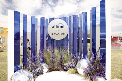 Attendees at REVOLVE Festival explored activations from top fashion, beauty, and lifestyle brands—like this pretty, reflective photo op from financial services company Affirm.