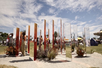 This year’s festival was themed Desert Mirage, and the design blended chrome and organic elements to create a bold yet serene landscape.