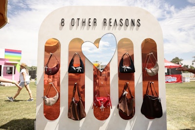 Mirrors and reflective elements also appeared in this fun setup from Australian accessories line 8 Other Reasons.