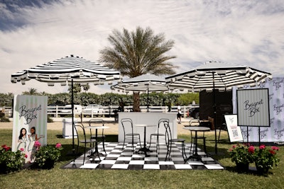 Beignet Box also leaned into stripes and checkers for its REVOLVE Festival activation