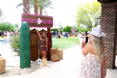 At the Windsor Styling Saloon, attendees were styled in festival-favorite Windsor designs, then finished off their outfits with embroidered cowboy hats, boot buckles, and charms. Beauty and wellness stations also offered glitter freckles, IV drips, B-12 shots, and cryo-spots.