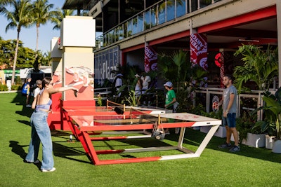 Stella Artois’ branded pingpong tables were a popular activity for guests of all ages who visited the Stella Artois Racquet Club.