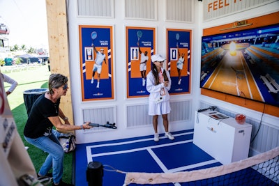 The beauty brand also invited guests to try its tennis simulator.