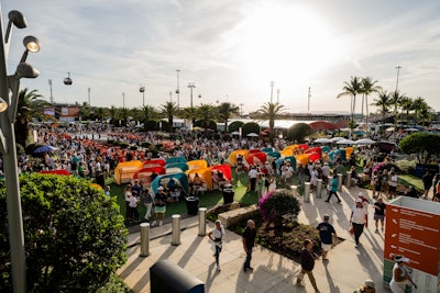 Guests who purchased campus passes could also rent cabanas for the day. The cabanas faced the stadium, which projected the live matches unfolding inside the stadium court.