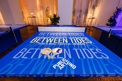 Guests could then play against each other while getting a preview of the forthcoming exhibition, 'Between Tides,' at Rockaway Beach.