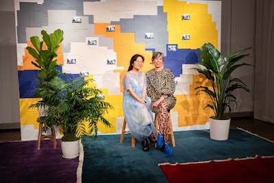 Guests posed at artist Carmen Winant’s immersive portrait experience.