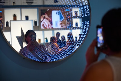 A cool mirrored selfie spot appeared at Anker's first-ever Coachella activation, produced by Mirrored Media.