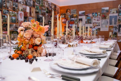 Guests embarked on a tour of the estate, ending a dinner featuring an all-organic, seasonal menu by chef Elizabeth Heitner. The dinner was also paired with custom florals by Isa Isa. Vescorp handled experiential production, while Regina Yazdi handled calligraphy and live drawings for guests.
