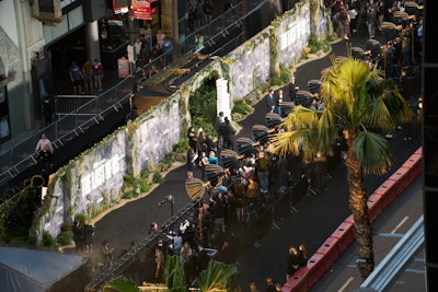 The team built a 120-foot scenic press wall that captured the textures and tension of the series. There was also a spooky area modeled after an abandoned subway, and an after-party—held across the street at The Hollywood Roosevelt—modeled after the first episode’s New Year’s Eve party. Freehold, which has been working with HBO for five years, planned and executed the entire event in six weeks.