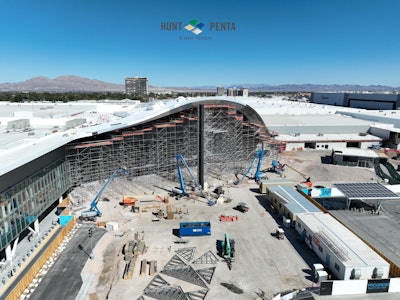 The Las Vegas Convention Center West Hall’s signature “ribbon roof” architectural design has been extended to its Central Hall.