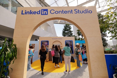 LinkedIn, which launched its new LinkedIn Ads app for Canva during the keynote, hosted an on-site content studio.