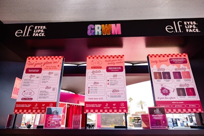 Stagecoach guests could stop in the diner-inspired space to enjoy glam touch-ups from a special 'daily sample menu' of new products each day.