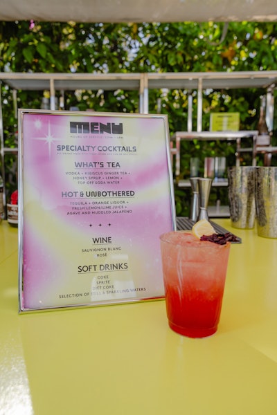 The Stardust Cafe by Unbothered served two signature cocktails and a curated wine menu.