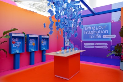Canva's whimsical, festival-style conference featured areas like the Uncharted Studio (pictured), which gave attendees a look at newly launched products—and also encouraged them to share feedback both in writing and via retro phone booths.