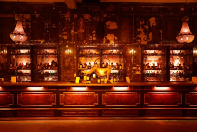 The decor at each event was inspired by Monkey 47's Apartment 47 suite at the luxury Fritz Lauterbad hotel in Germany, which boasts monkey figures and a copper bar that’s reminiscent of the copper stills used for distilling juniper schnapps.