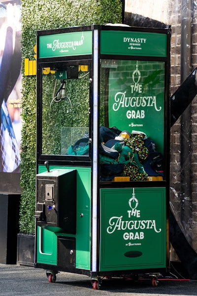 Event partner DraftKings was responsible for this claw machine—aka 'The Augusta Grab'—which was stocked with essentials for a day out on the putting green.