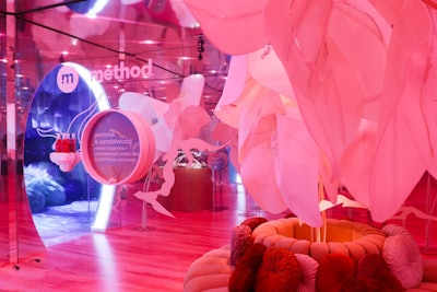 The activation transported guests into four surreal dream worlds—'Velvet Ember,' 'Iridescent Shore,' 'Bloom Lounge,' and 'Enchanted Grove' (pictured)—all inspired by the different Dream Foam fragrances.