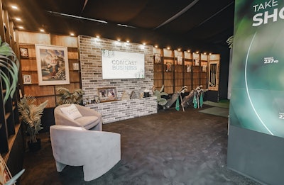 Emily Powers, the vice president of business operations and production at SI owner Authentic Brands Group, said of Comcast Business' golf simulator: “Swinging a club just minutes away from the real tournament felt both surreal and super engaging.'