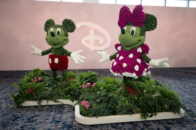 Disney-inspired topiaries were shipped from Walt Disney World to Javits for the event.