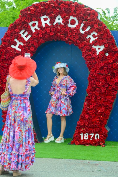 Brown-Forman's Herradura Tequila was also on site with a giant horseshoe display covered in roses.