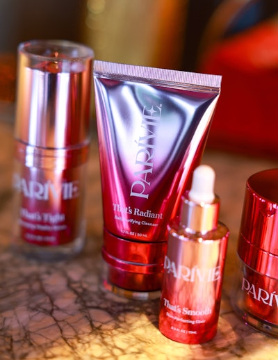 The range includes a daily cleanser, essence, serum, moisturizer, overnight cream, and neck treatment.