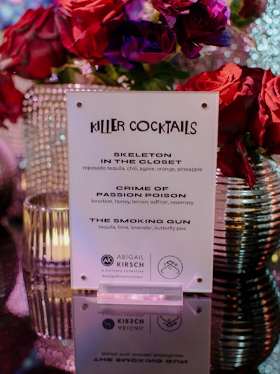 Throughout the night, the 150 attendees enjoyed cocktails and dishes that reflected the winter season. Drinks were cleverly themed as “killer cocktails.'