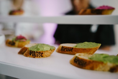 Avocado toast bites were branded with the HASK logo.