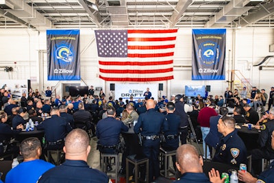 On April 25, the Rams hosted a special Chalk Talk event to honor 150 heroes from all four public safety agencies. Head coach Sean McVay, along with players Matthew Stafford, Puka Nacua, Jared Verse, Kyren Williams, Tyler Higbee, Braden Fiske, Kobie Turner, and Blake Corum spent the morning with the first responders. The event was also attended by LAFD interim fire chief Ronnie Villanueva and other city officials, and the families of LAFD Air Ops firefighters, in addition to team mascot Rampage and cheerleaders.