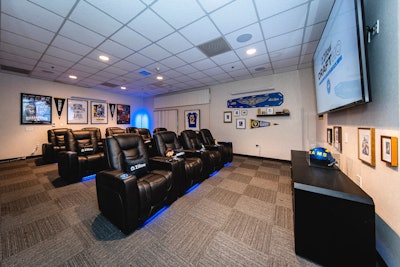 The Rams also worked with Zillow to renovate the station's recreation room, creating a more comfortable space with recliners provided by Bob's Discount Furniture.