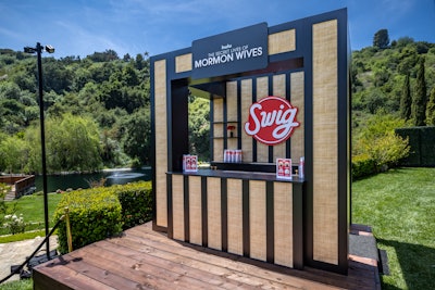 Ashton says one of the buzziest activations of the day was Swig, a Utah-based soda-fountain chain featured frequently on The Secret Lives of Mormon Wives. Hulu brought in actual Swig employees and brand ambassadors to mix up those famous 'dirty sodas.'