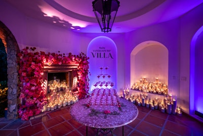 Vanderpump Villa greeted guests in the entryway with moody votives and glasses of rosé.
