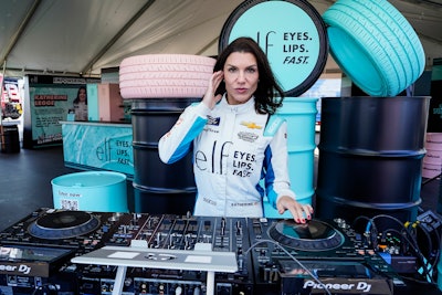 Throughout the day, a DJ (not Legge) played e.l.f.'s album, 'Get Ready With Music, The Album.'