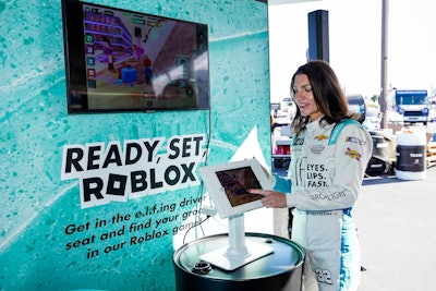 The activation included the e.l.f. UP! Roblox experience where users could race Legge’s virtual car and interact with her avatar.