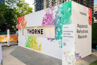 The space featured hydration education stations, flavor sampling taps with three varieties of the electrolyte blend, and consultations with Thorne’s in-house medical experts. Over 1,500 samples of Thorne Daily Electrolytes were distributed.