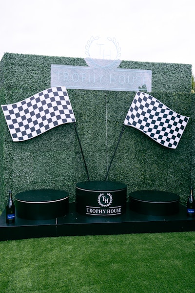 The Trophy House podium was a fun photo op for guests.