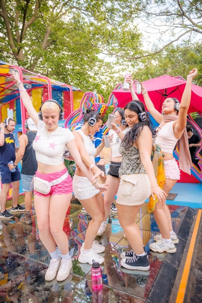 Fans were able to sip mezcal cocktails, dance to silent beats, and rock playful bunny ears.