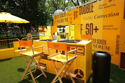 The activation included a facial jewel application station.