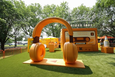 A giant pair of headphones served as a cute photo op.