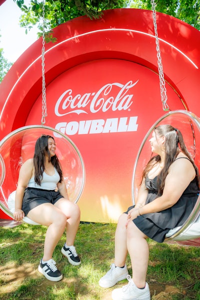 Festivalgoers were able to pose for photo ops at the brand's retro trailer.