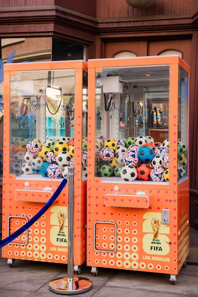 There was also a claw machine where guests could grab soccer balls.