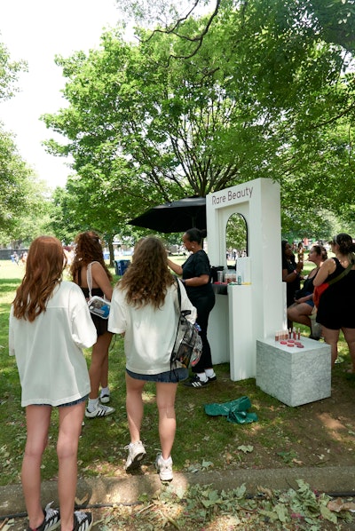 The festival activation also included a glam booth with Rare Beauty.