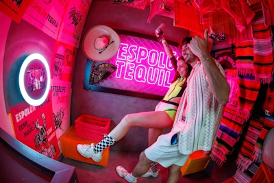 Fans could snap a photo in the colorful Fotomaton.