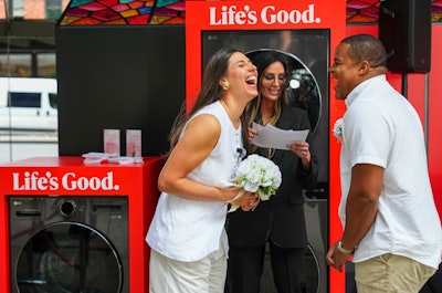 The activation was part of the electronics company’s campaign to reimagine laundry day as a potential moment of romance.