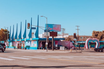 For the OGX activation, 1907 Car Wash on South La Cienega Boulevard in Los Angeles was branded with large, colorful signage to attract the eye of people driving past.