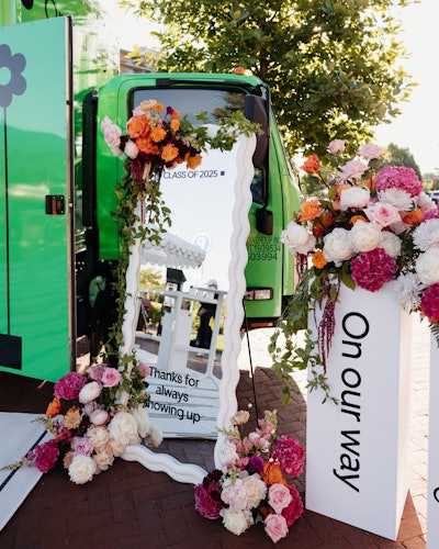 In total, more than 2,000 bouquets were distributed to thousands of graduates, families, and guests.