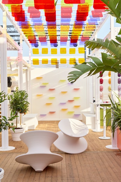 Highlights of the colorful space included personalized style readings; guests could journey through an interactive experience inspired by Pinterest’s latest visual search features, refining their style and leaving with inspiration to act on it. Attendees also received a key charm that unlocked their unique style reading when tapped against their phone, including custom images created in a partnership with Adobe Firefly generative AI. Other highlights included a beauty bar; artisan-led hat customization workshops; and a DIY tin wallet station where attendees could create custom, one-of-a-kind wallets using Altoids tins adorned with charms and mini objects.