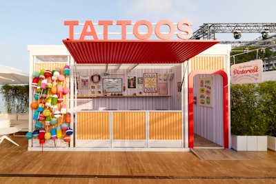 The space also hosted the popular Pinterest Tattoo Parlour, this year centered around the 'fisherman aesthetic.' Guests could choose from Pinterest boards of tattoo designs, curated by Pinterest trends and creative icons in the industry.