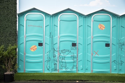 The activation was disguised as an ordinary porta-potty.