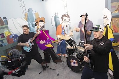 Fans could pose at a Love Händel garage band set-up complete with a drum kit and custom guitars.