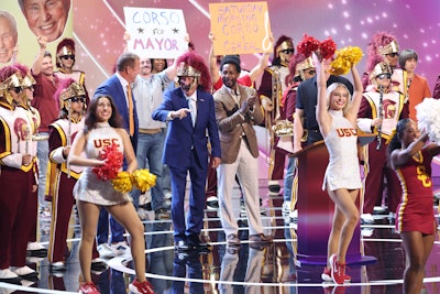 Kirk Herbstreit, Desmond Howard, and Pat McAfee delivered a tribute to their colleague and broadcast legend Lee Corso; the USC marching band surprised Corso and the audience with a performance following his acceptance speech.